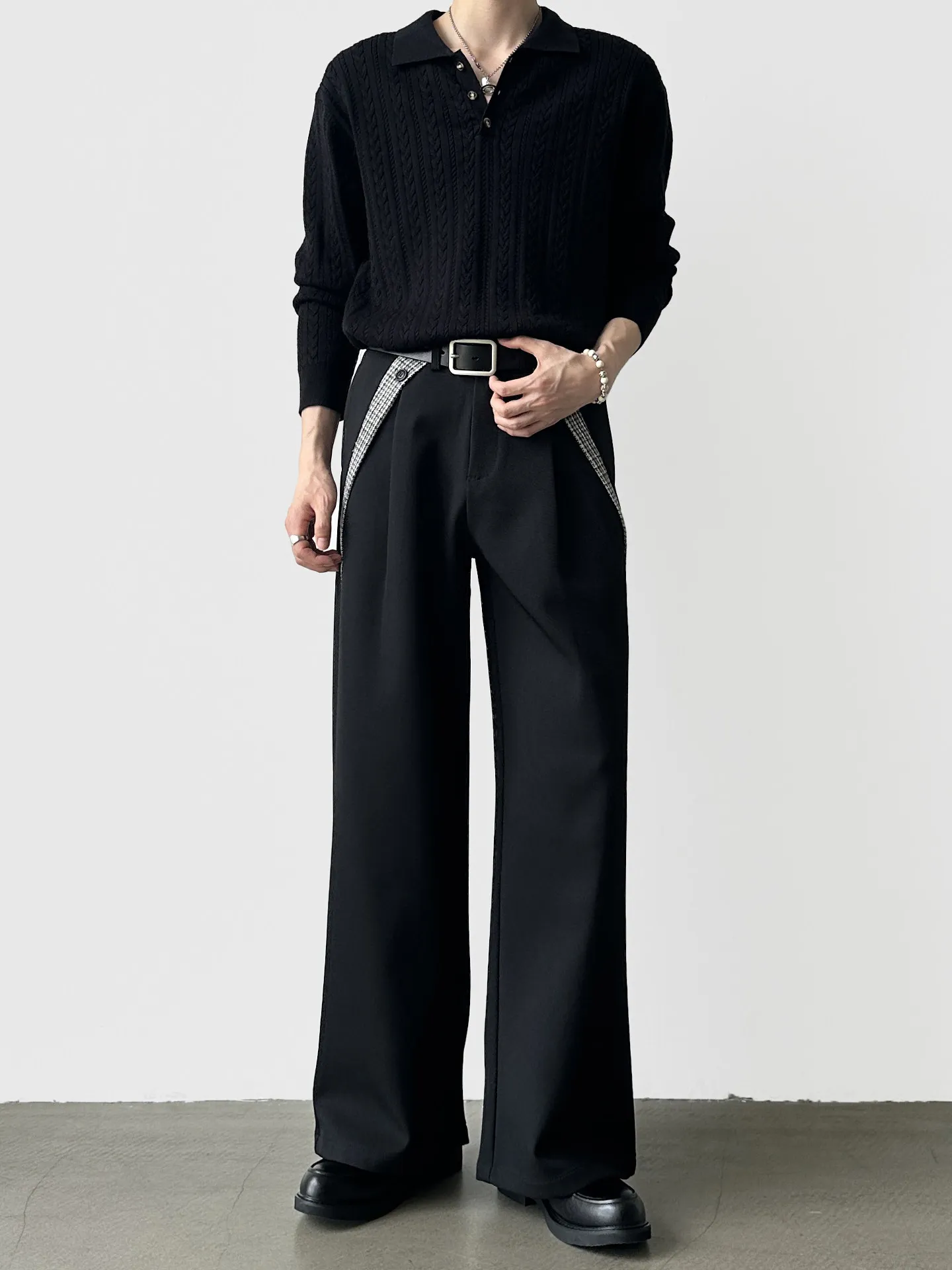 

Мужские повседневные брюки прямого кроя с узором в стиле пэчворк из ткани TR, CleanFit, с эффектом Advanced Feeling, в ретро-стиле, весенние, для отдыха