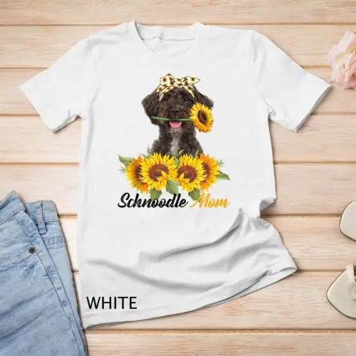 Schnoodle Mom Sunflower Summer Dog Mom Mama t-shirt Unisex da donna