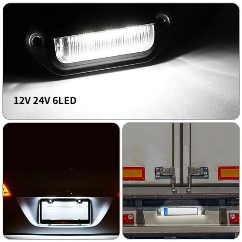 

Car Products License Plate Lights 6 LED Car License Number Plate Light for SUV Truck Trailer Van Tag Step Lamp White Bulbs