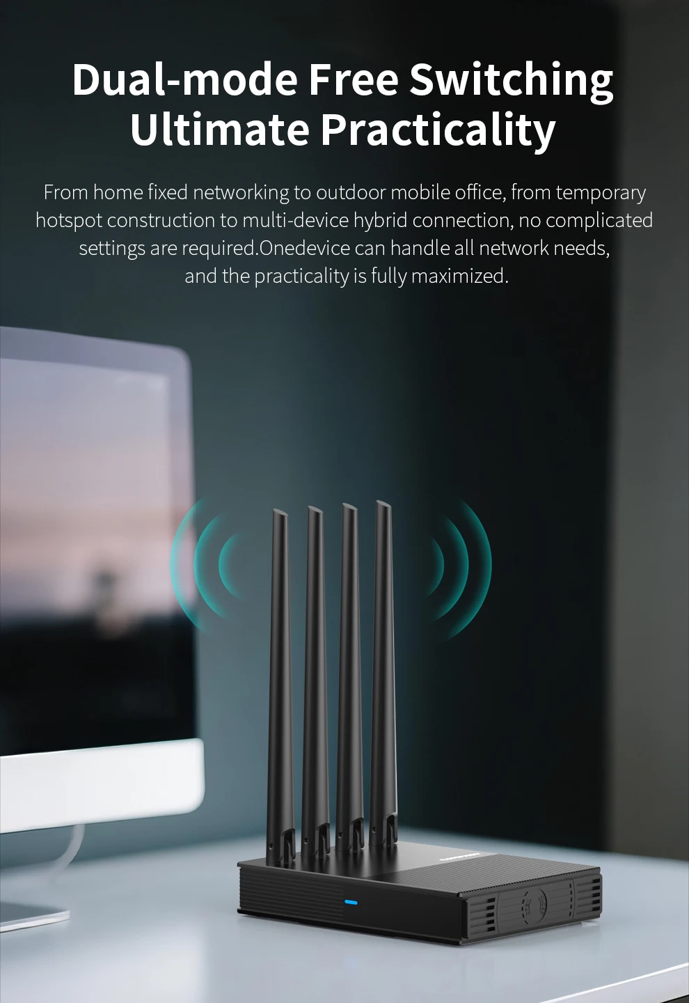 Comfast WiFi6 4G LTE Cat.4 SlM بطاقة راوتر لاسلكي 300Mbps 2.4G 4 هوائيات التوصيل اللعب في الهواء الطلق المحمولة الإنترنت راوتر لاسلكي