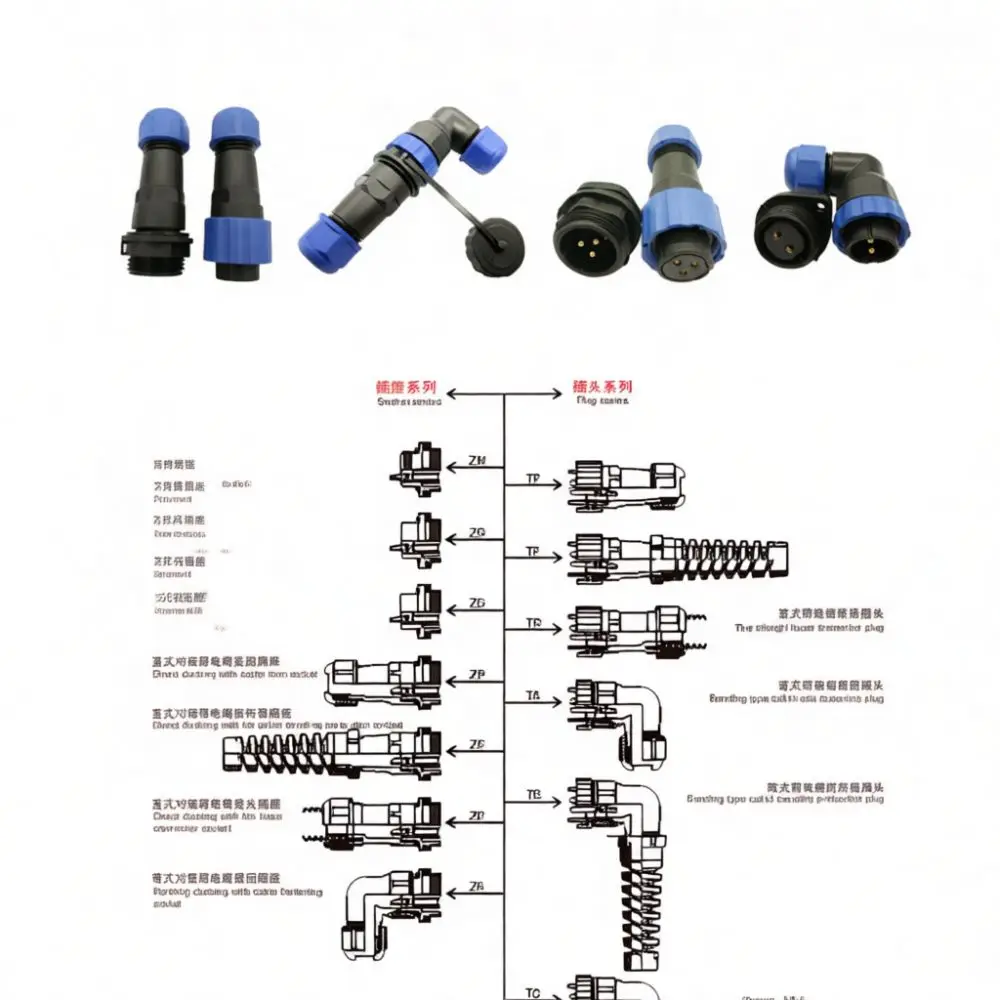 For Shangzhou Aviation Connector IP68 Waterproof Plug Socket Welding Type Gold Plated Pin Industrial Electrical Wire Connection