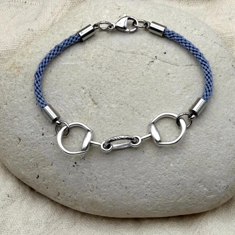 High Quality Horsebit Snaffle Bit Charm Bracelet Woven Cord Equestrian Jewelry Gift for Women European American style bracelet