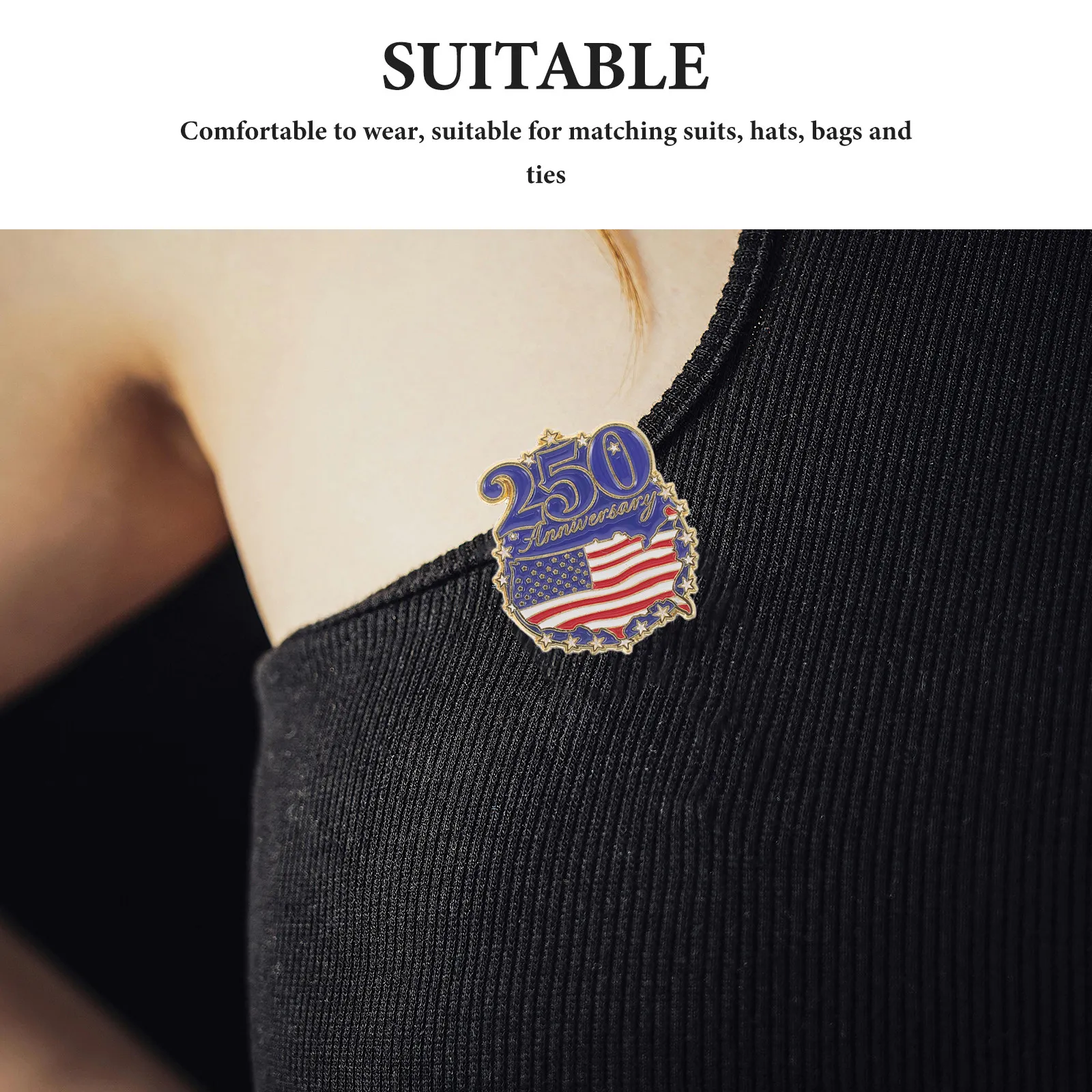 5Pcs Usa 250Th Birthday Pin Patriotic Lapel Brooch Metal Flag Badge Independence Day Travel Souvenir