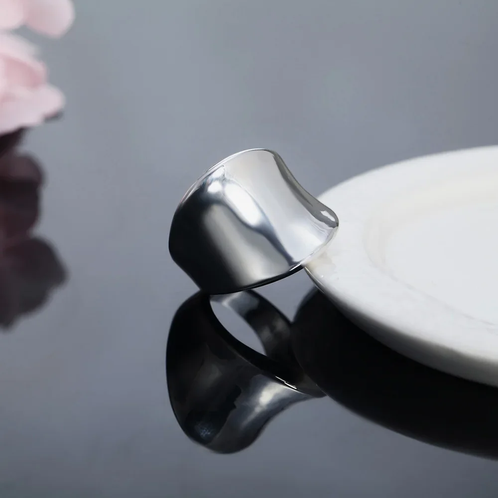 

Hot Classic Charms 925 Sterling Silver Wide Rings for Men Women Size 6 7 8 9 10 Fashion Party Fine Jewelry Christmas Gifts