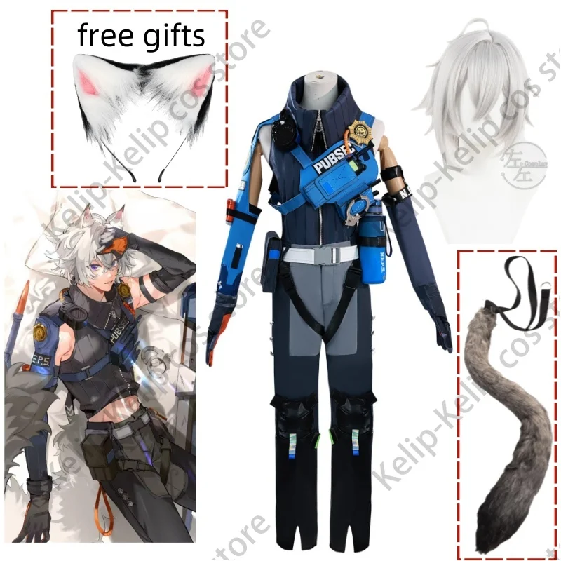 Customized Seth Lowell Cosplay Costume Game Zenless Zone Zero Cosplay 【XS-3XL】 Men Costume Seth Lowell Ears Cosplay Plus Size