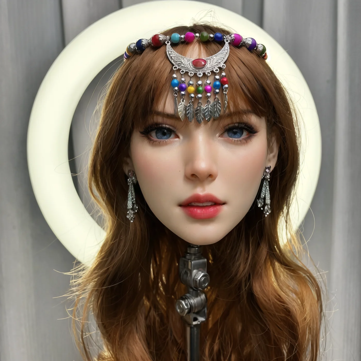 

1:1 replica of a female head model, made of TPE material,designed for hair stylists,Removable wig,Mannequin Head,jewelry and hat