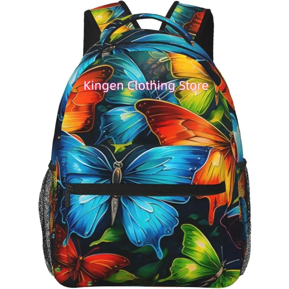 

Милый красочный легкий рюкзак для ноутбука с бабочкой, легкий многоцелевой дорожный повседневный рюкзак унисекс, студенческие рюкзаки для