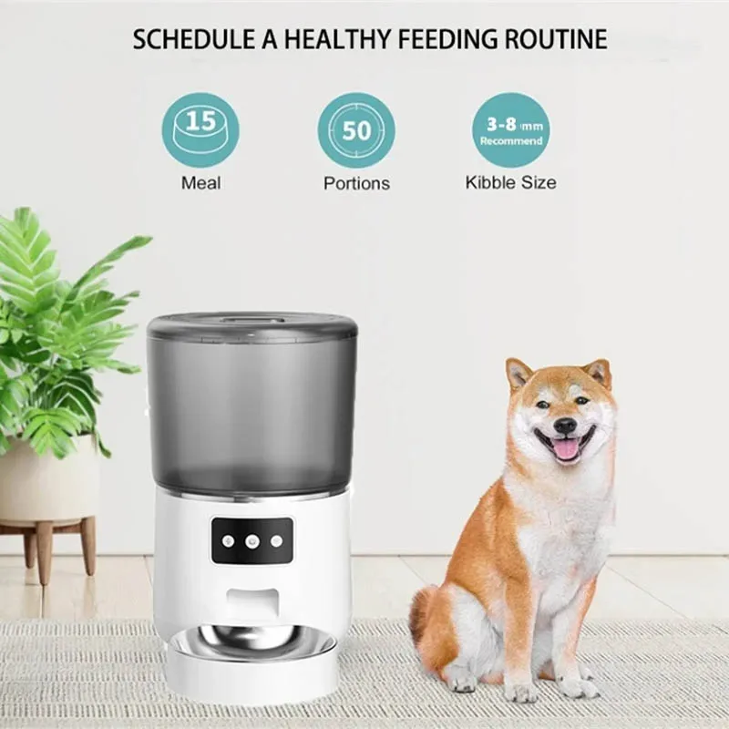 

New pet automatic feeder 4L large capacity remote APP control feeding support intelligent timed feeding WIFI intelligent feeder