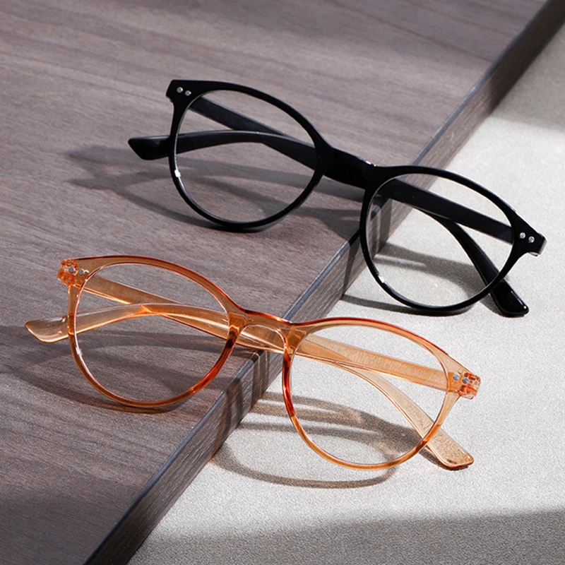 New PC Retro Rivets Oval Anti Blue Light Reading Glasses Magnifier Women Men Cheap Hyperopia Spectacles 0,+1.0,+1.5,+2.0~+4.0