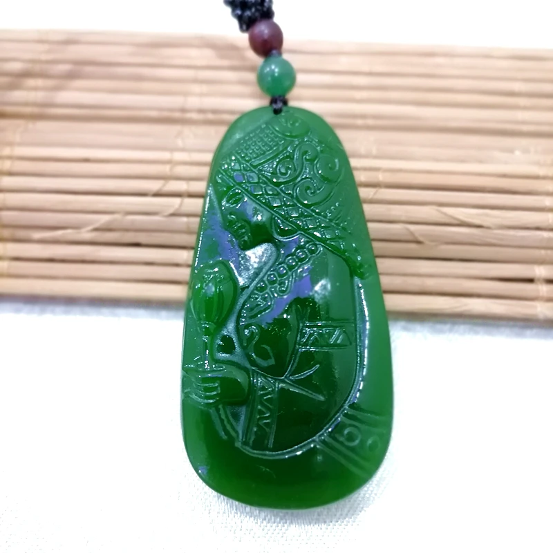 

Natural Green Hand Carved Beauty Jade Pendant Fashion Boutique Jewelry Men's and Women's Ladies Necklace Gift Accessories