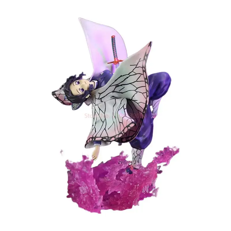 Figurka Demon Slayer Kochou Shinobu 20cm - Model Anime, Statuetka - Taniec Motyla, Dekoracja na Biurko, Kolekcjonerski Ornament dla Chłopców