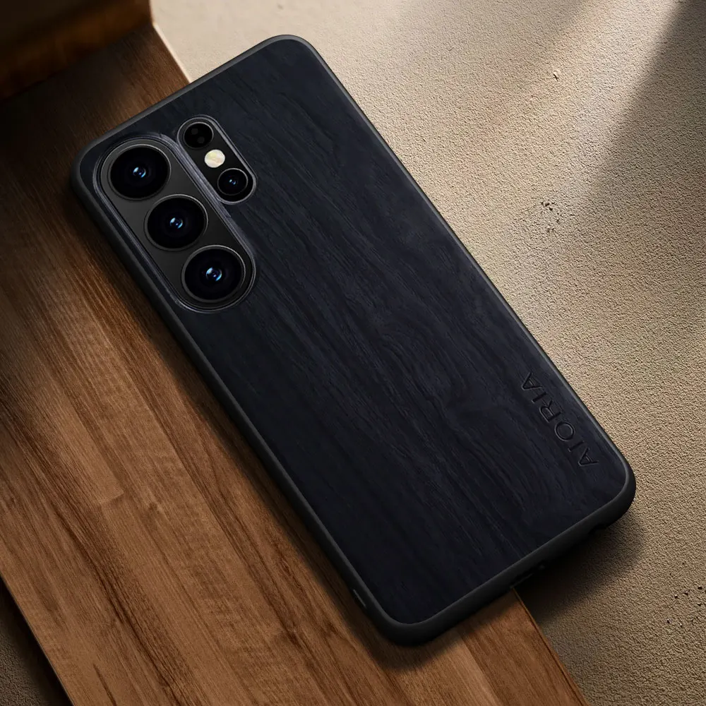 Für Samsung Galaxy S26 S25 S24 S23 S22 S21 Ultra Plus Fe Edge Hülle Coque Stilvolle Premium Holzmuster PU-Leder Handyhülle – Detail 6