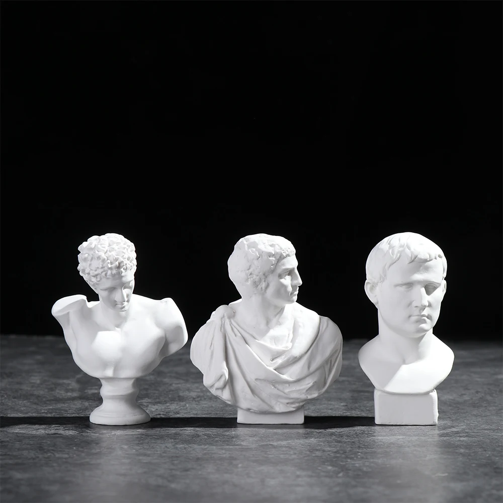 1Pc David Head Portraits Bust Greek Mythology Plaster Bust Nordic Style Sculpture Plaster Statue Celebrities Drawing Home Decor