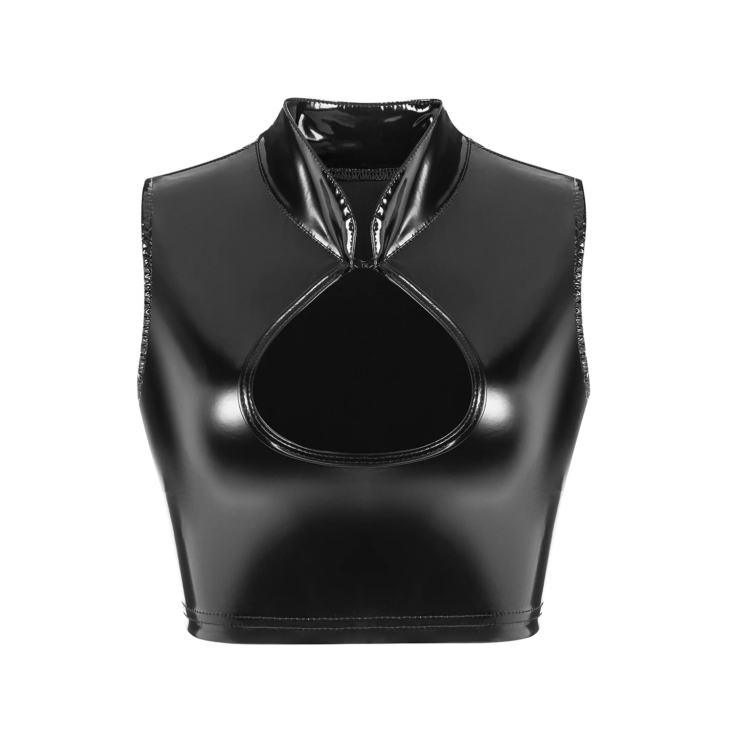 Leather Tank Crop Tops Womens Sexy Short Camisole Black Red Slim Elastic Tanks Solid Color Vest Summer Skinny Camis Clubwear