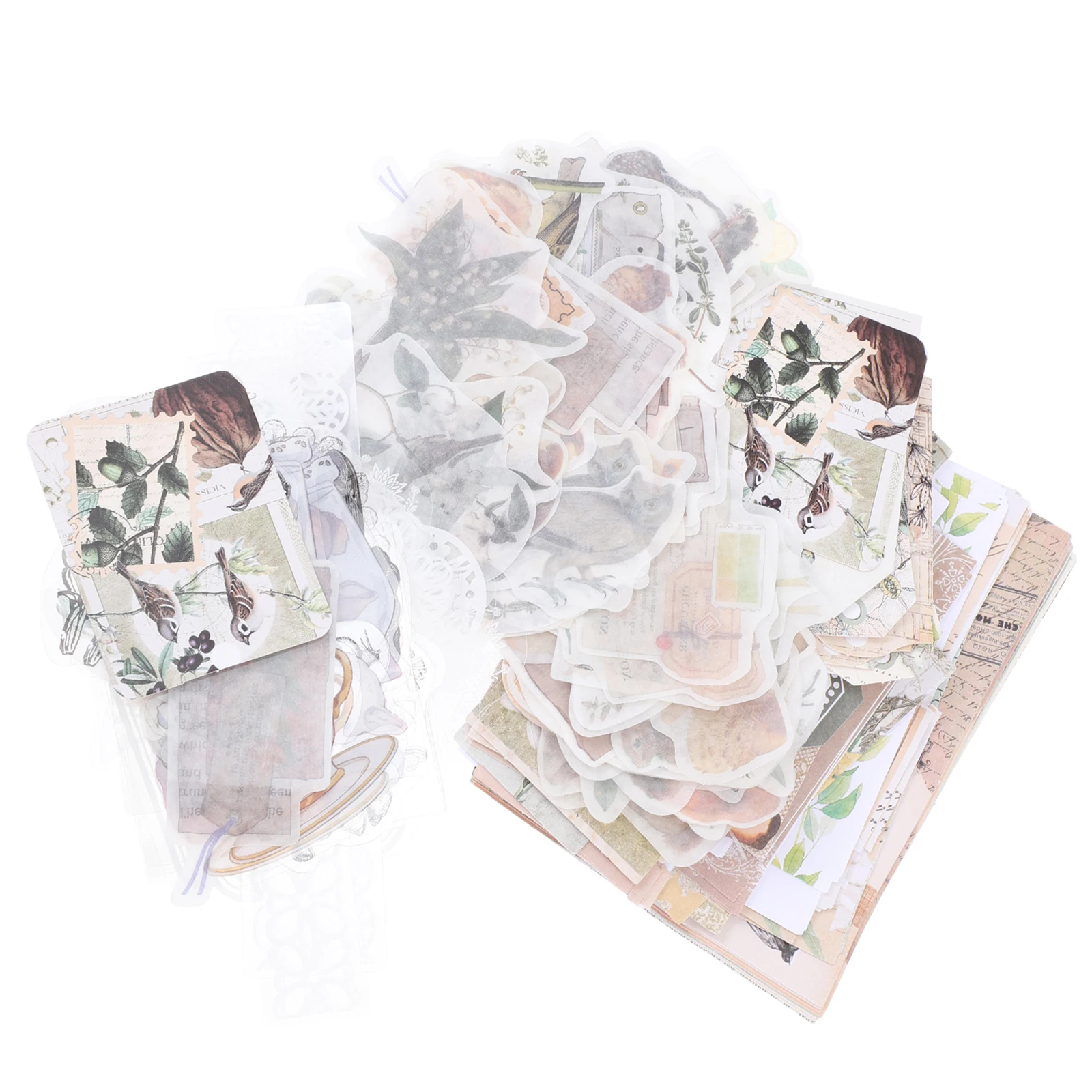 

1 set 1 Set Vintage Diy Scrapbook Stickers Retro Decorative Papers For Photo Album Handmade Cards Journal Decoration Background