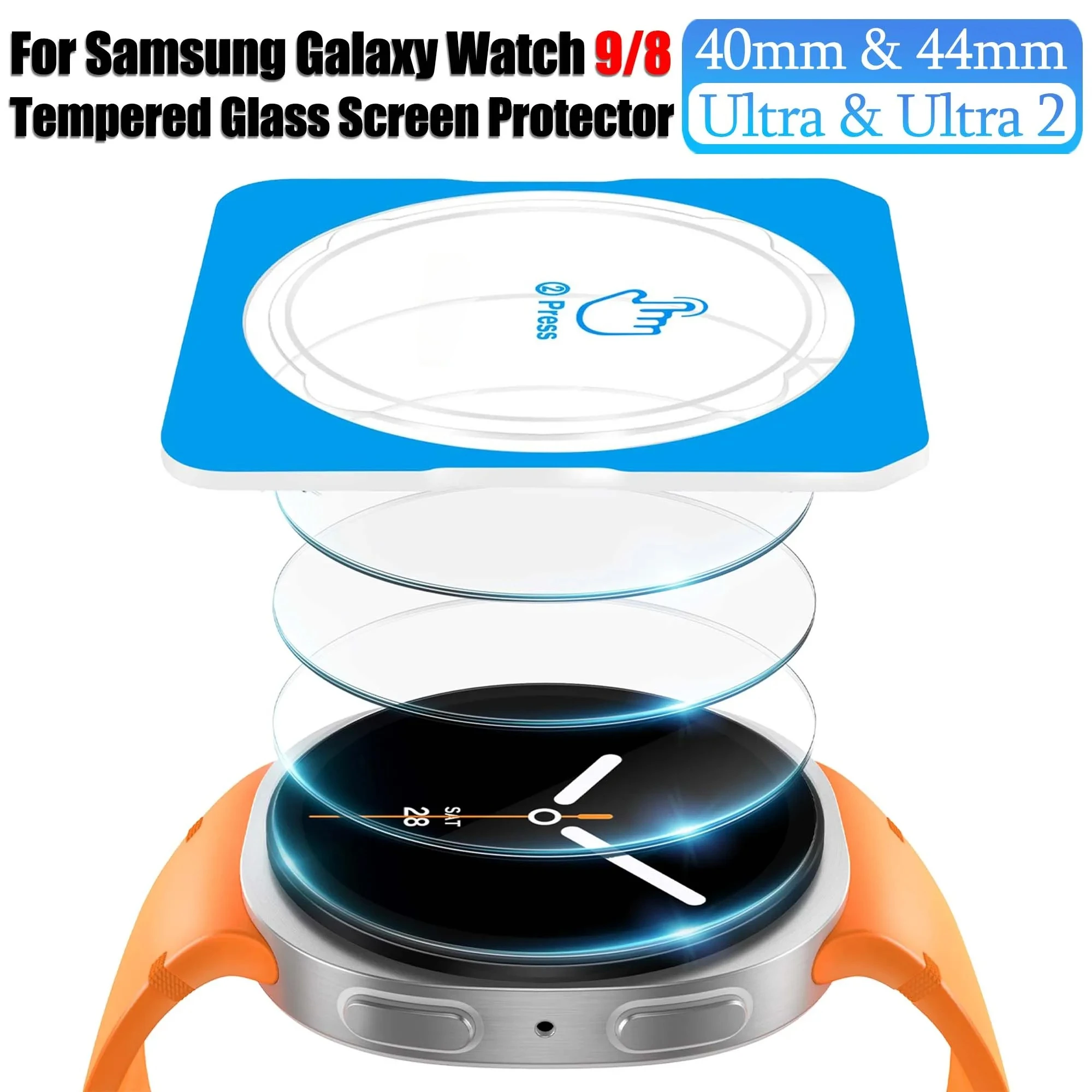 1-5Pcs Easy to Intall Screen Protectors for Samsung Galaxy Watch 8 Classic Watch9/8 40mm 44mm Ultra2 2026 Tempered Glass Film