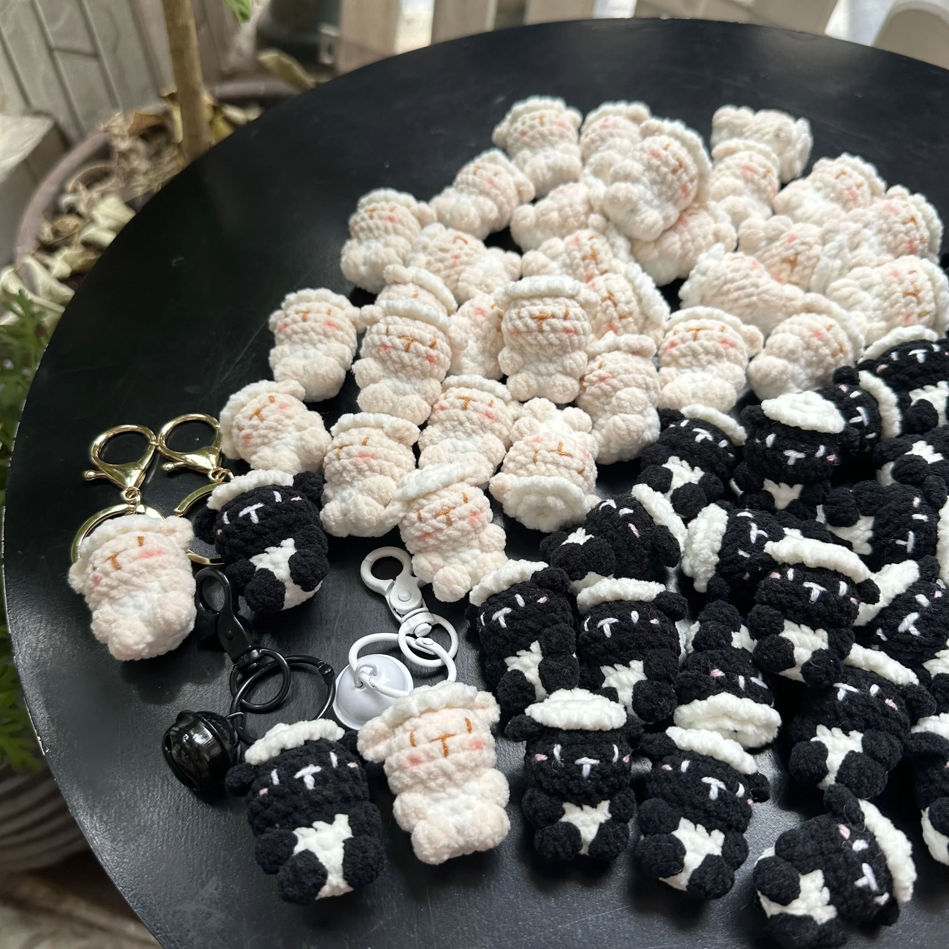 4cm Cute Mini Jelly Lamb Crochet Keychain For Gifts Creative Handmking Cartoon Sheep Doll Knitting Keyring Accessories Wholesale