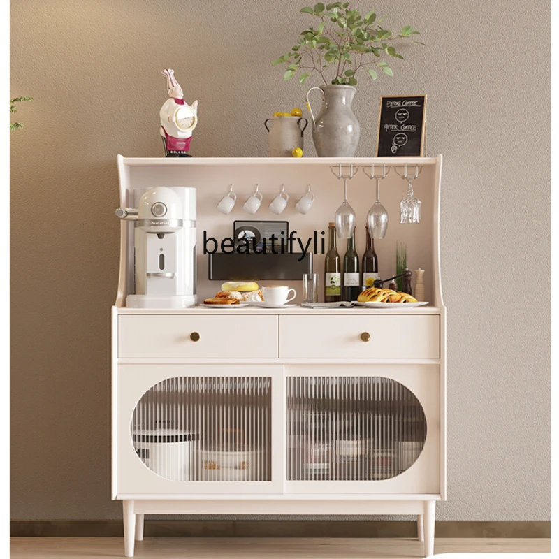 

Sideboard Cabinet High Cabinet Integrated Wall Solid Wood Liquor Cabinet Restaurant Tea Cabinet Nordic Wall Cupboard