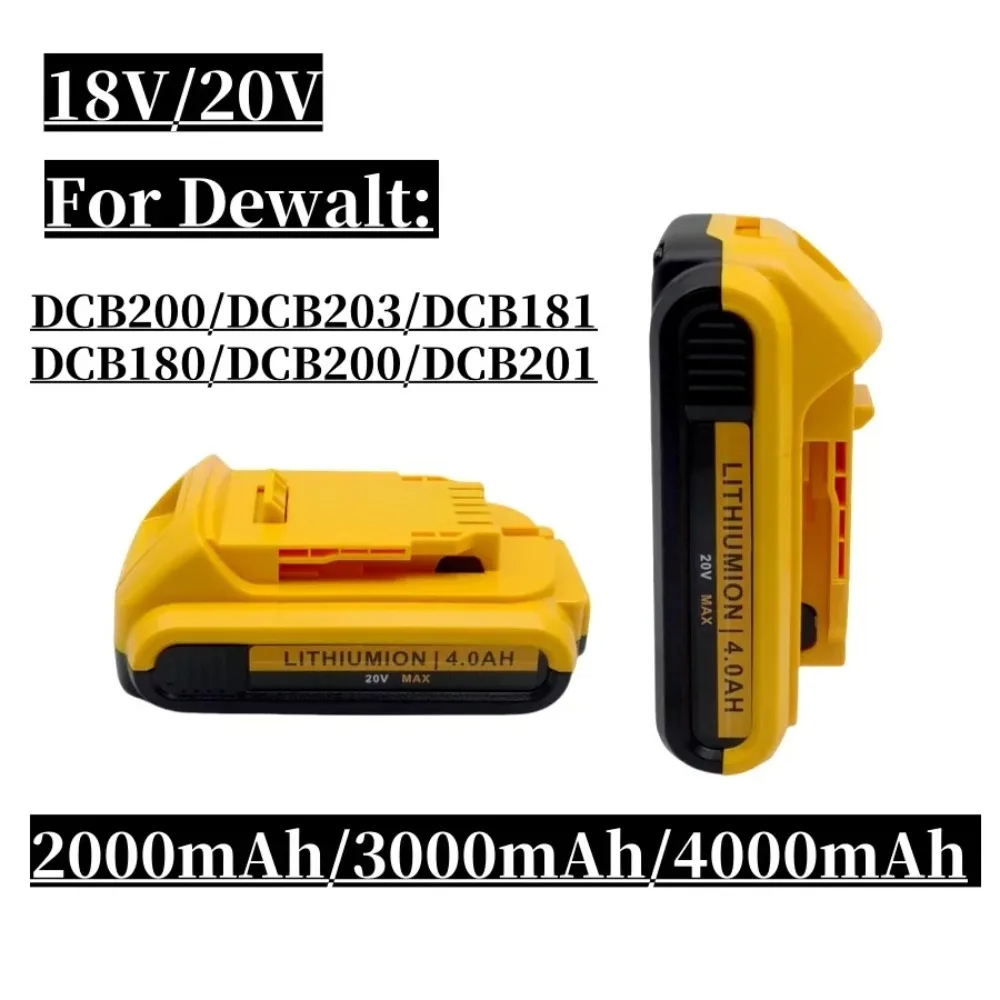 

20V 2000mAh-4000mAh Li-ion Rechargeable Power Tool Battery for Dewalt DCB203 DCB181 DCB180 DCB200 DCB201 DCB201-2 L50