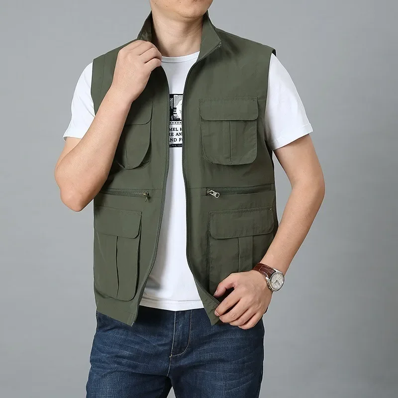 

Leather Vests for Men Vest Male Hunting Embroidered Windbreaker Luxury Men's Clothing Casual Man Work Waterproof Vintage Jackets