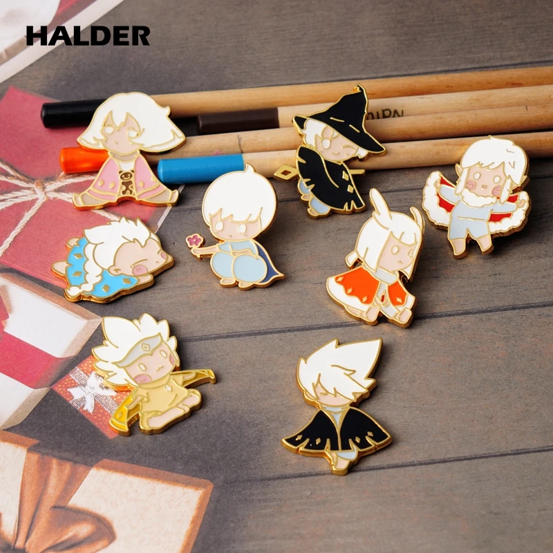 هالدر سكاي الأطفال من الضوء المينا دبوس بروش شخصية التلبيب دبوس ظهره شارات الكرتون لطيف مجوهرات هدية لمحبي الأصدقاء