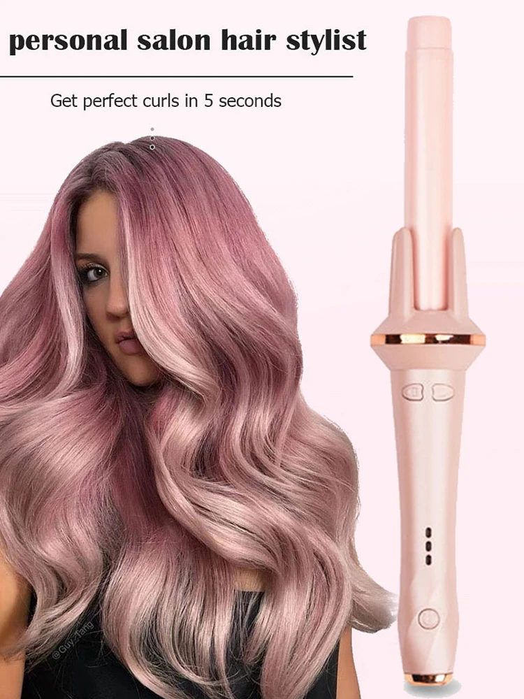 Ferro arricciacapelli due in uno con tagliacapelli piatto e dispositivo per lo styling rapido con asta per ferro arricciacapelli elettrico rotante automatico