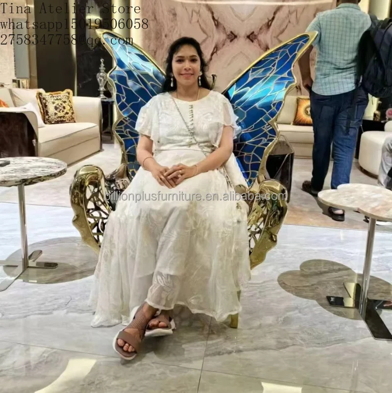Modern High-End Lux=ry Butterfly Loun=ge Chair for Home Villa Living Room Dining Outdoor Bar Hotel with Accent Leisure Design