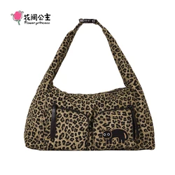 Flower Princess Night Walk Leopard Pattern Women's Bag Autumn/Winter New Product Hobo Underarm Crossbody Bag Fashion Trend Bag