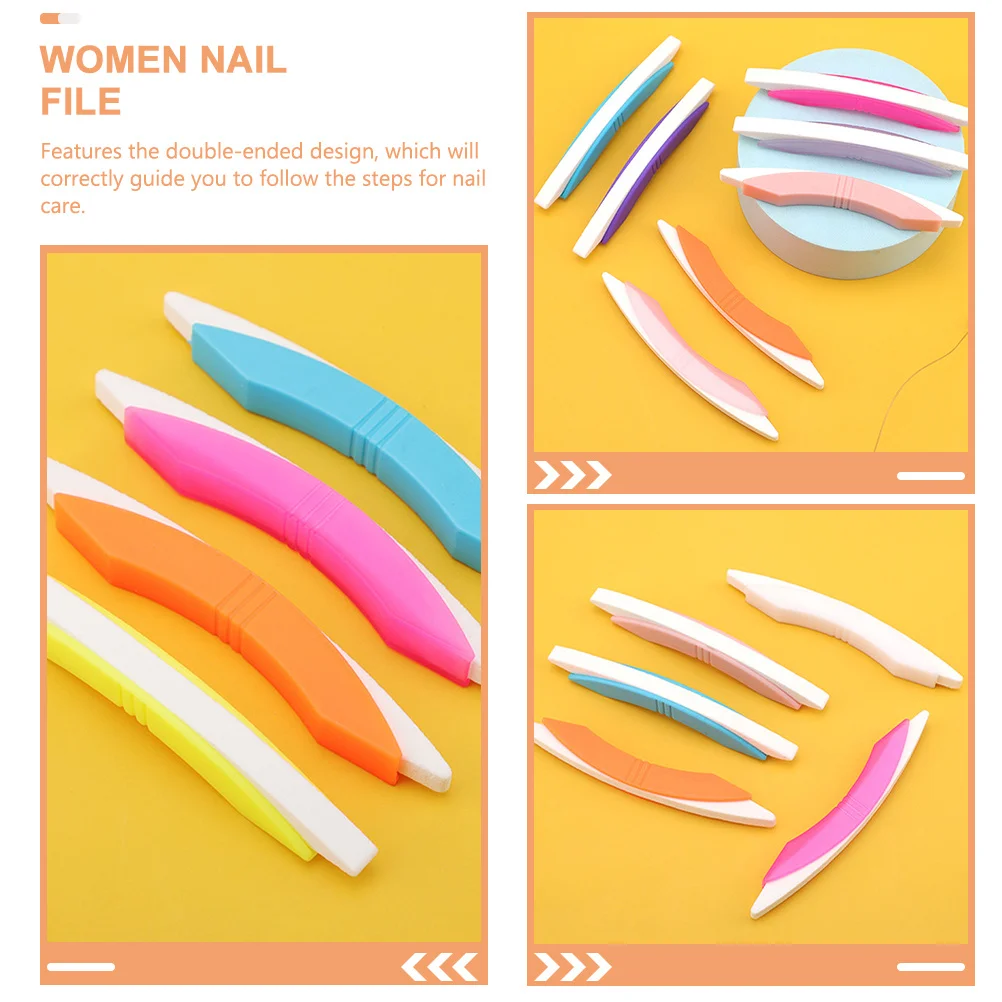 

5pcs Curved Nail File Tool Premium Manicure Pedicure Set For Acrylic Nails Women Fingernail Buffer Block Nail Care Kit