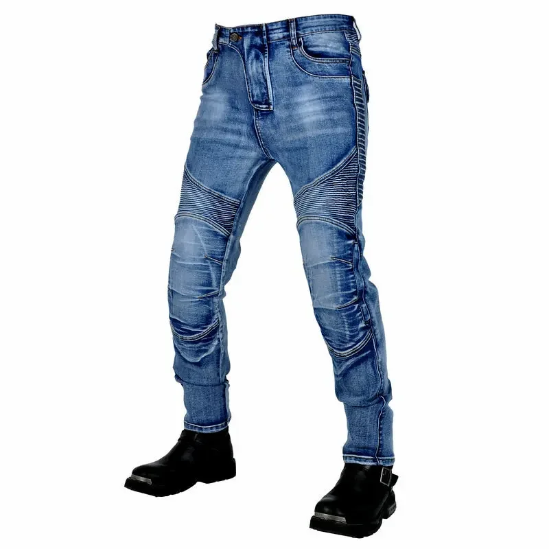 Retro Men Motorcycle Pants Aramid Motorcycle Jeans Protective Gear Riding Touring Motorbike Trousers Motocross Kevlar In Knee