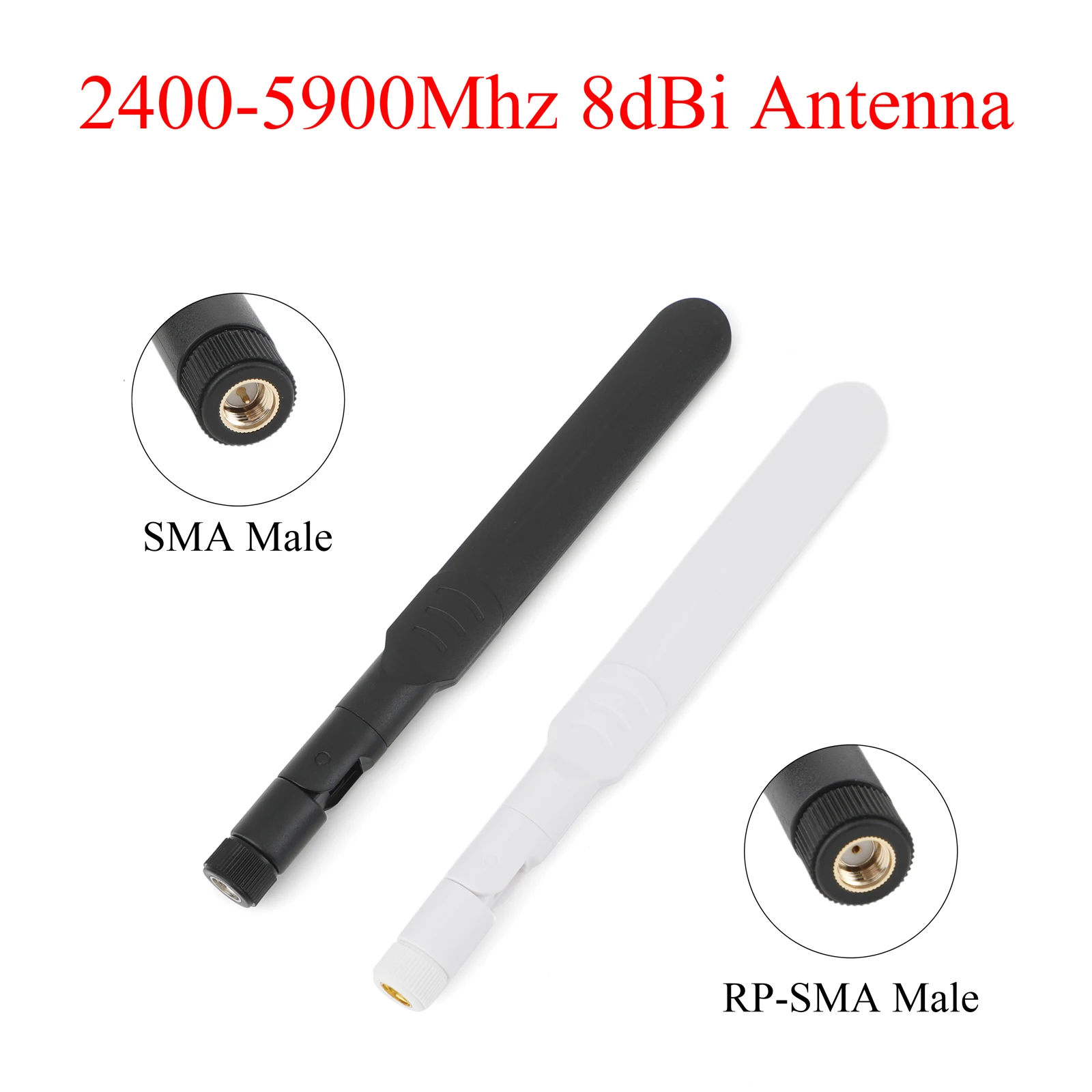 

4PCS 2.4G/5.8G 8dBi Dual-band WiFi Antenna SMA/RP-SMA Male 2400-5900Mhz For Computer Network Card WLAN Router For ASUS Router