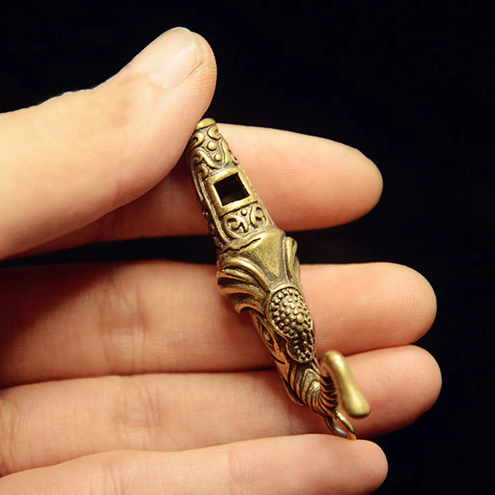 Messing Olifant Fluitje Sleutelhanger voor Wandelen Camping Survival Outdoor Noodsituatie Luid Metaal Dier Signaal Hoorn Accessoire