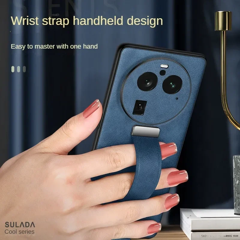 For OPPO Find X6 Case SULADA Wristband Holder Phone Case Is Suitable for OPPO Find X6 Pro Leather Case