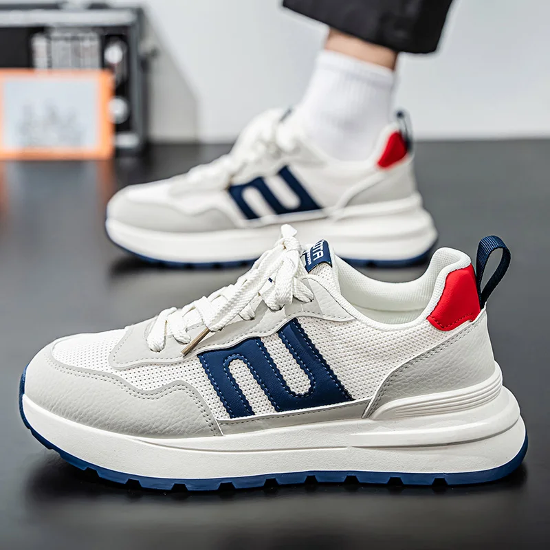 Men's 2025 New Model Mesh Breathable Fashionable Versatile Casual Sports Shoes for Men, Running Thick-soled Student Loafers