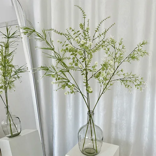 인공 녹색 식물 인스 홈 소프트 장식, 인공 꽃 숲, 웨딩 홀, 나뭇잎 장식, 63cm-128cm 