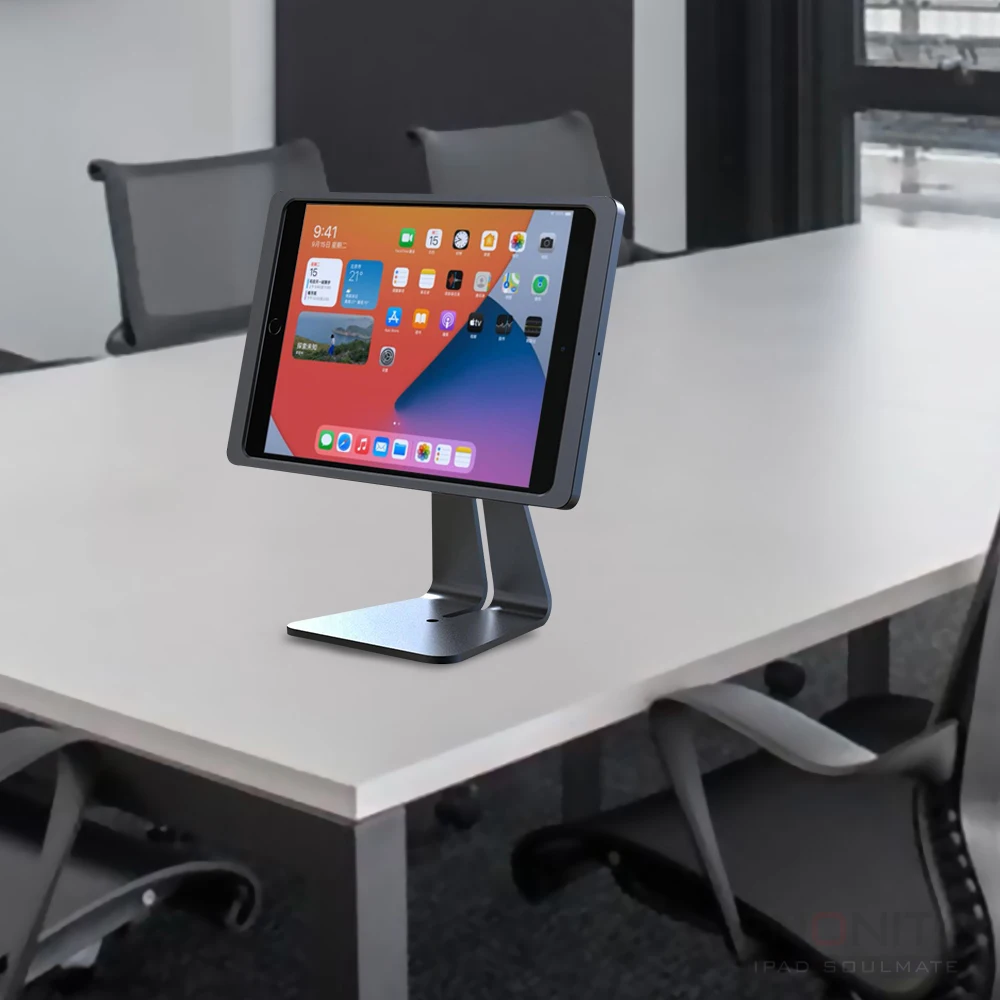 

EMONITA Magnetic Stand on Desk with Case for iPad Air, iPad Pro 11-Inch, Strong Magnets, Classic L Shape, 360 Rotation, 90 Tilt
