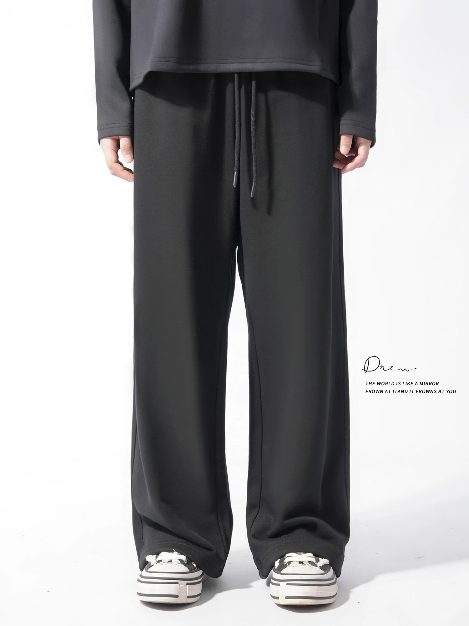 

Heavyweight Straight Leg Sweatpants Casual Sporty Loose Fit Men's Trousers by Ten Doors Youth Fashion Cotton Polyester Blend