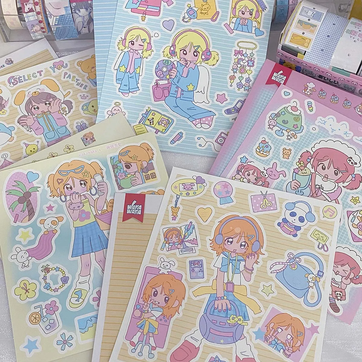 Scrapbooking Stickers Kawaii Decorative Character Stickers for Arts Diy Crafts Album Journal Planner Decal Stickers