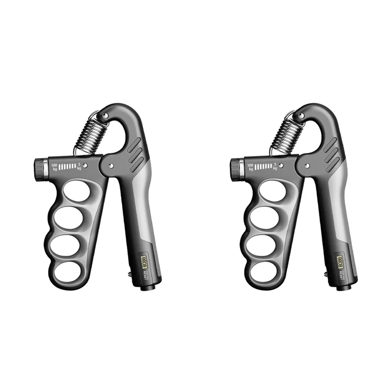 

2Z-2 Pack Grip Strength Trainer 2 Pack Hand Grip Strengthener For Men Women Adult Muscle Recovery Fitness Grey