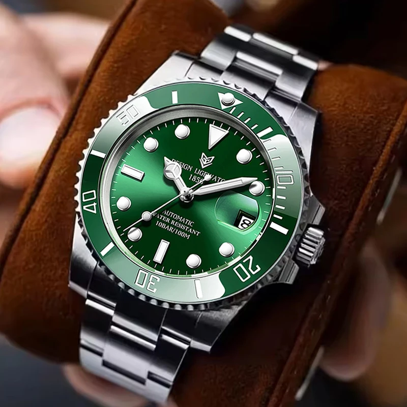 

LIGE 2026 New Luxury Mechanical Men Watch Fashion Business Diver Watch Men Casual Luminous Waterproof Automatic Watches For Men