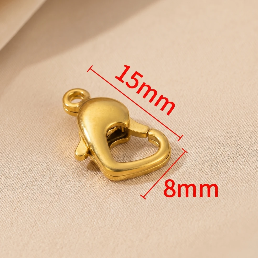 2 Stück 316L Edelstahl Herzverschluss-Karabinerhaken Verbinder für DIY handgefertigte Armbänder Schmuckherstellung Zubehör – Detail 7