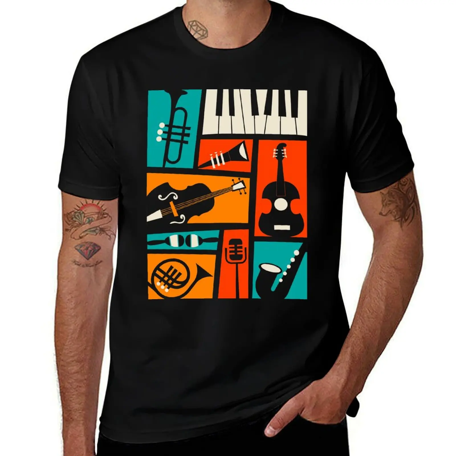 

Jazz Music Poster T-Shirt t shirt for man 100 percent cotton t shirts for man slim fit T-Shirt