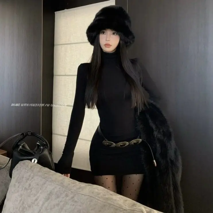 ボディコンニットドレス女性セクシーなスリムフィット長袖ボディハグドレス冬ウエストを定義する体型を引き立てるガウン伸縮性