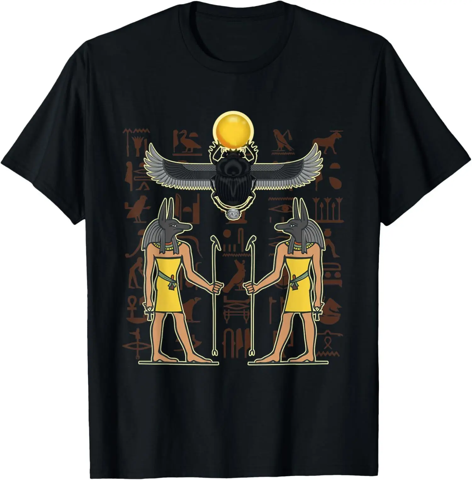 NEW LIMITED Ancient Egypt Anubis Scarab Art Hieroglyphs Tee T-Shirt S-3XL