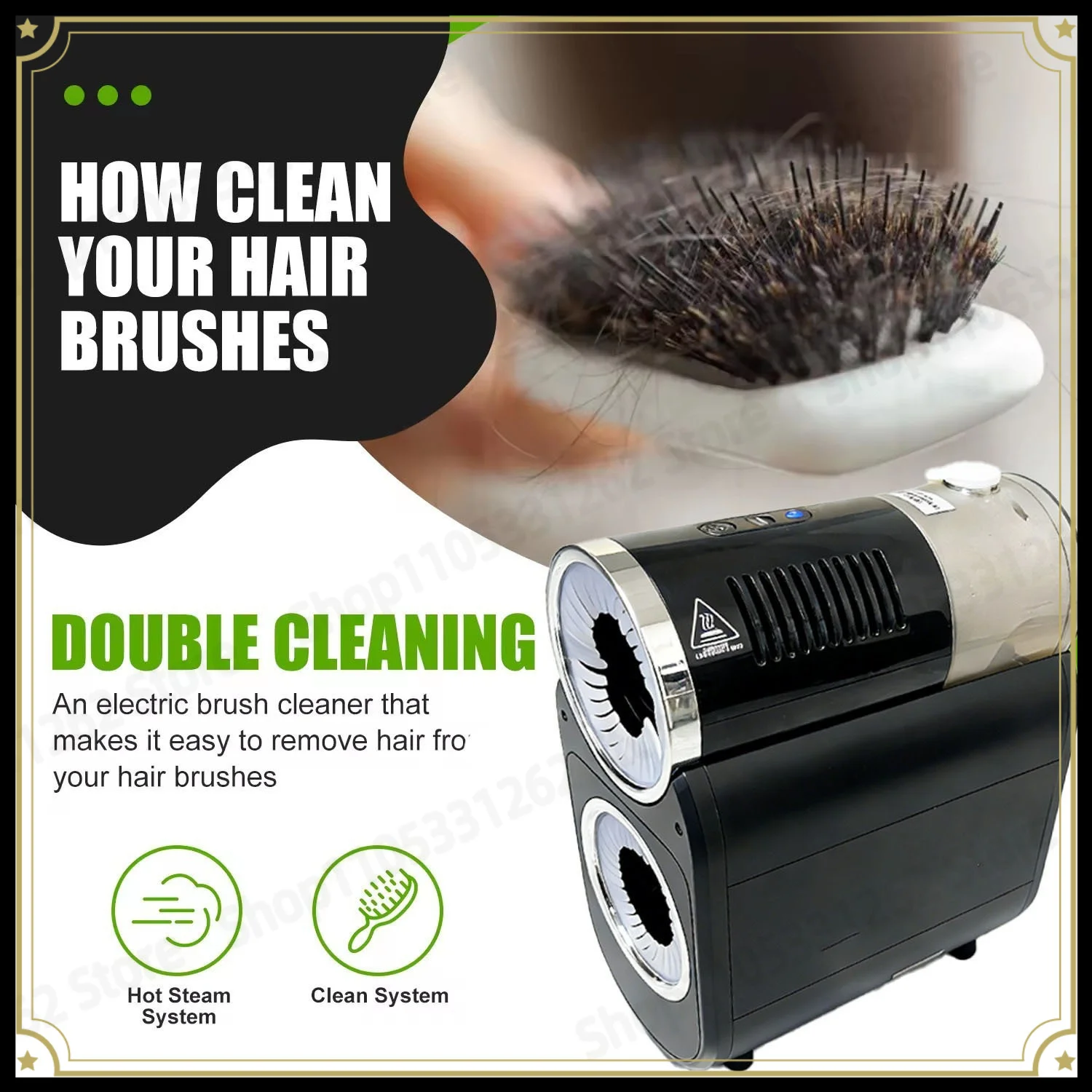 Quick Electric Round Brush Cleaner, Portable Professional Cleaning Brush, Hair Salon, Fully Automatic Toothbrush Cleaner, Dryer