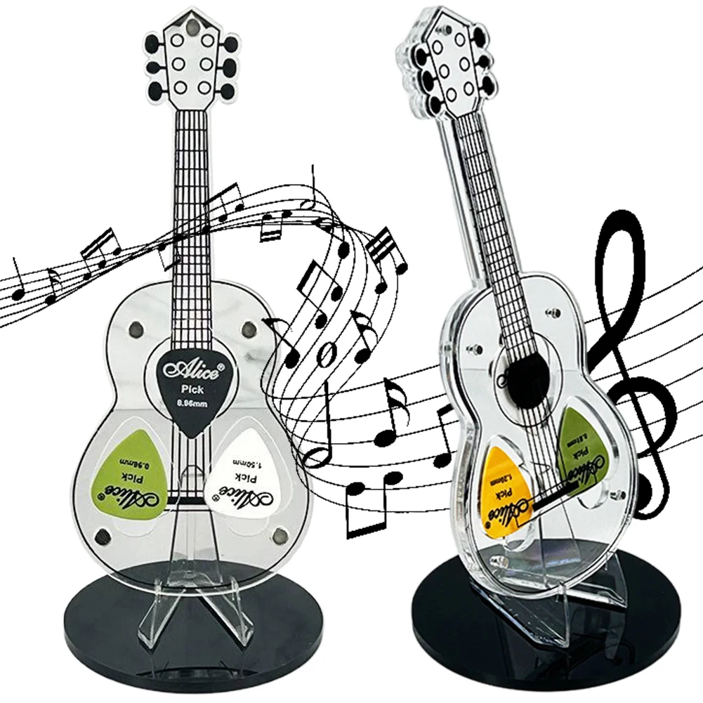 Acrylic Guitar Pick Holder Guitar Pick Display Stand Pick Storage Rack Guitar Accessories for Electric Bass Guitar Ukulele Lover