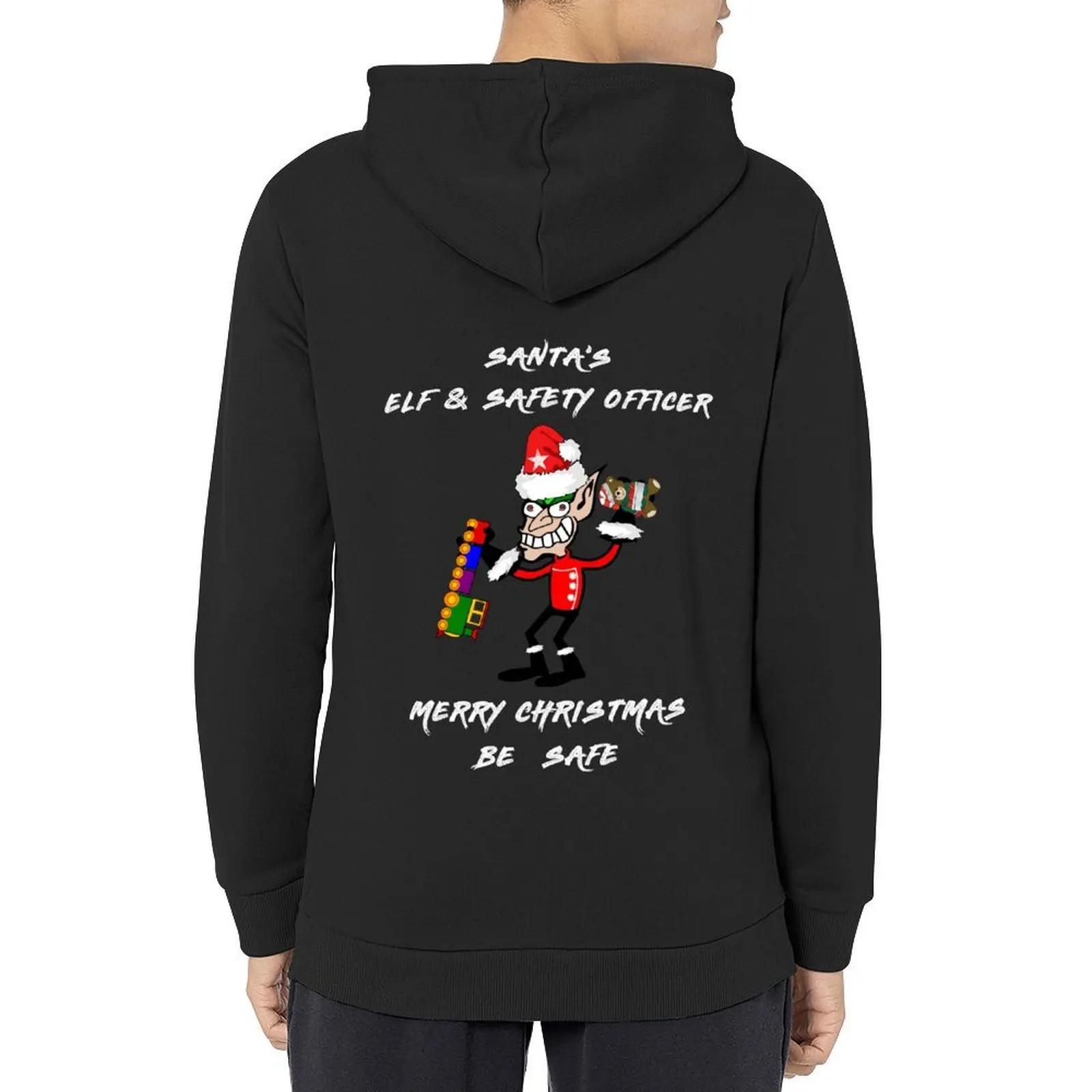 

Santa's Elf And Safety Officer Merry Christmas Be Safe Hoodie japanese style korean clothes men's oversize hoodie