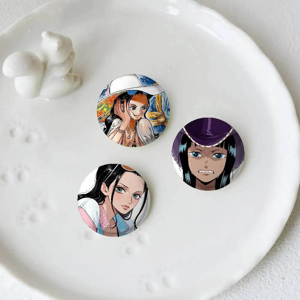 One Piece Nico Robin Badges Round Brooch Cute Cartoon Idol Cosplay Badges DIY Backpack Clothing Jewelry Pins - view 4