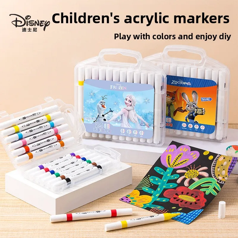 

Disney Double-Tailed Acrylic Marker - Drying Quickly, Soft Head and Hard Head, Straight Liquid Style Colored Pencil for Students