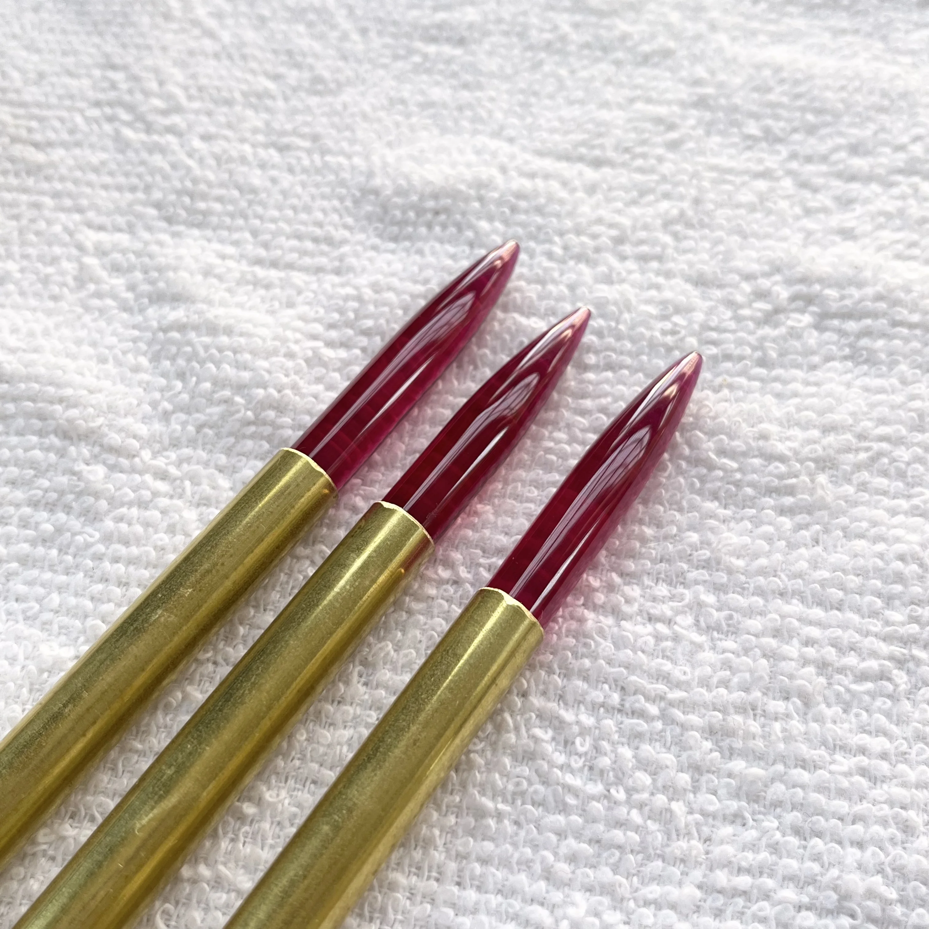 1PCS/Lot Ruby Red Corundum Pen Tip Ornaments Hand Shank Length is Approximately 20 cm Gold And silver Jewelry Polishing Tools